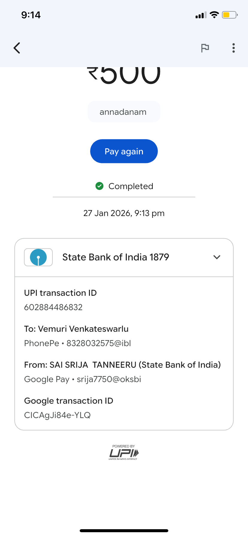 Payment Proof